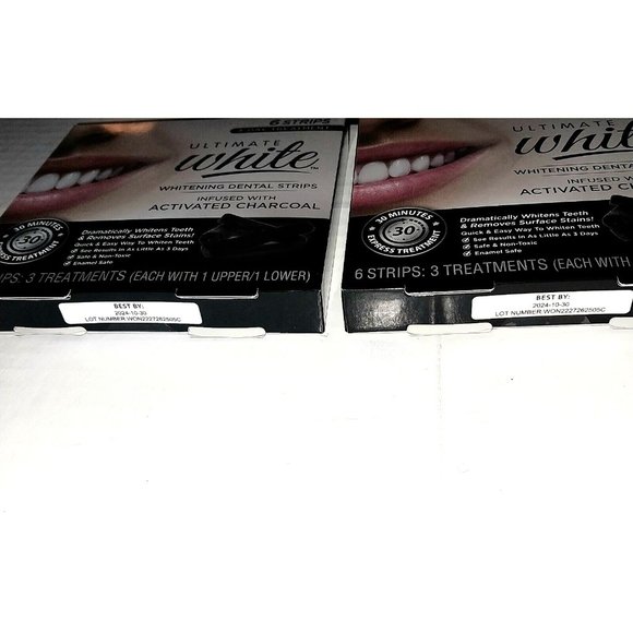 Ultimate White Bath & Body Ultimate White Whitening Dental Strips Charcoal Infused 3 Pack